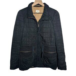Wilfred Aritzia Marquis Quilted Jacket Women Sz 6 Black Zip Pocket Preppy Barn